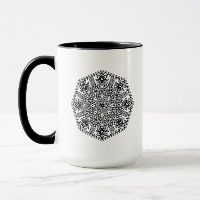 Mug Ornement rond de mandala (Gauche)