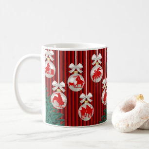 Mug Ornements Rodéo Sur Mug/Coupe Rouge De Fêtes