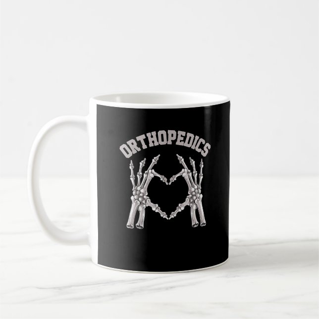 Mug Orthopédie Squelette Coeur main Ortho Infirmière R (Gauche)
