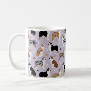 Mug Os de berger australiens et boules de café