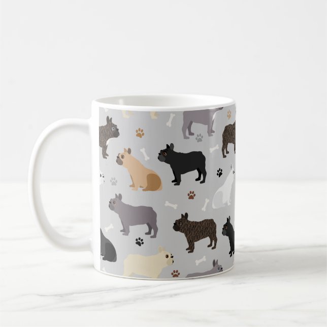 Mug Os et pattes de Bulldog en France gris (Gauche)