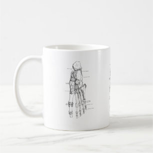 Mug Os vintages d'art d'anatomie du pied