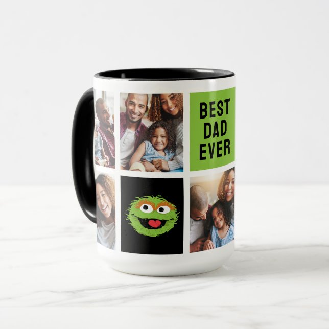 Mug Oscar le Groupement | Meilleur papa photo Collage (Devant gauche)