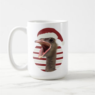Mug Ostrich de Noël joyeux avec chapeau de Père Noël