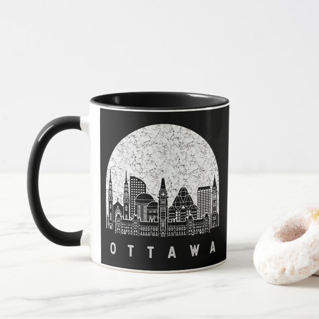 Mug Ottawa Canada Skyline (Avec donut)