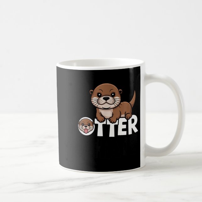 Mug Otter Chaos Funny Animal Lover Cute Pun Sayings Qu (Droite)