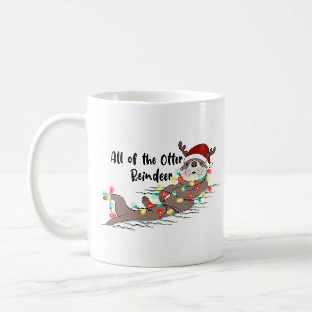 Mug Otter de Noël drôle (Gauche)