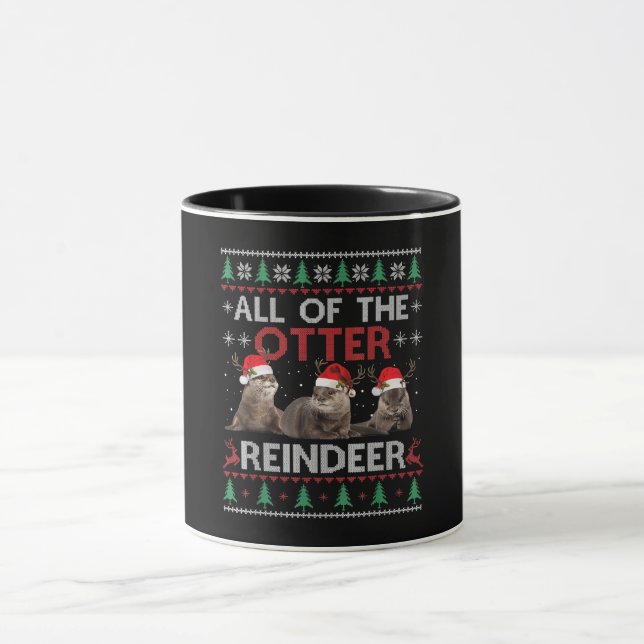 Mug Otter Gift | Tous Noël De Otter Reindeer (Centre)