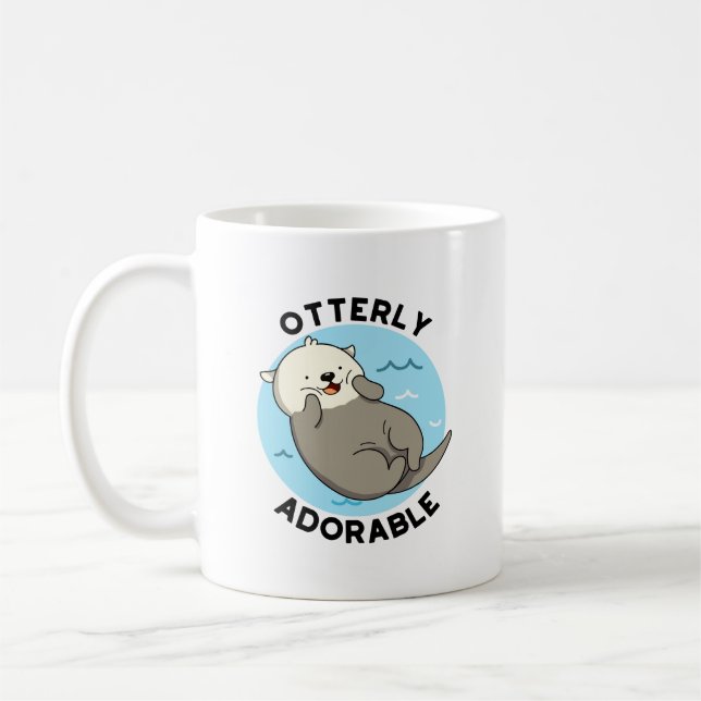 Mug Otterly Adorable Funny Otter Pun (Gauche)