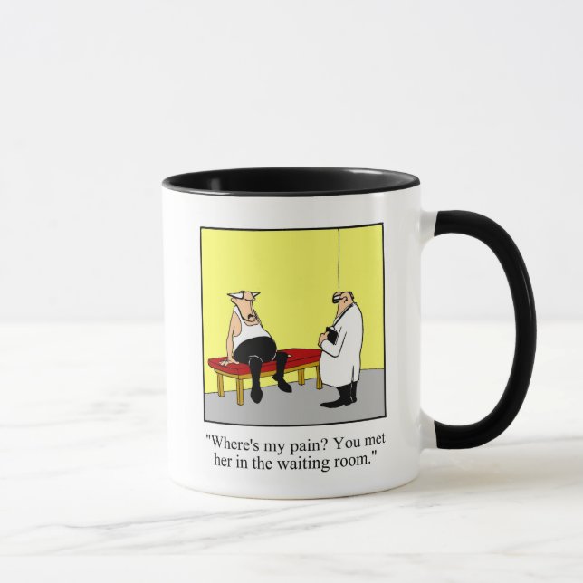 Mug "Où est ma douleur ?" Cadeau à la confiture d'Humo (Droite)