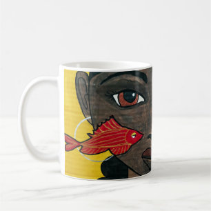 Mug Où les pensées nagent Art de femme noire afrocen