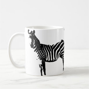 Mug ou tasse de voyage silhouette noire de zèbre