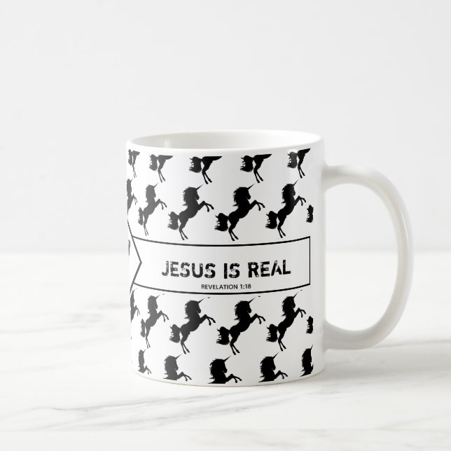 Mug OUBLIER UNICORNES JÉSUS EST UN VÉRITABLE MONogramm (Droite)