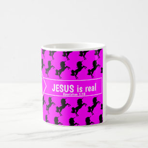 Mug OUBLIEZ LICORNES JÉSUS EST RÉEL Monogramme Chrétie