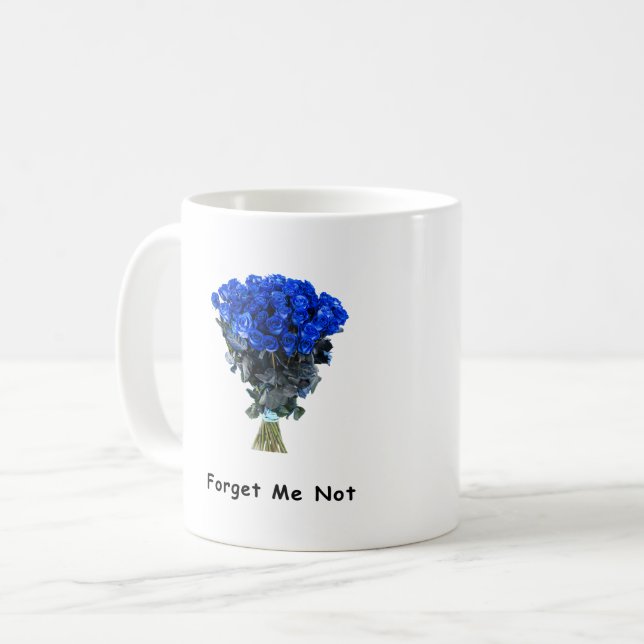 Mug Oubliez-moi pas Elegant Rose café fleur bleu (Devant gauche)