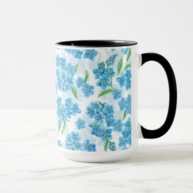 Mug Oubliez-moi pas les fleurs d'aquarelle (Droite)
