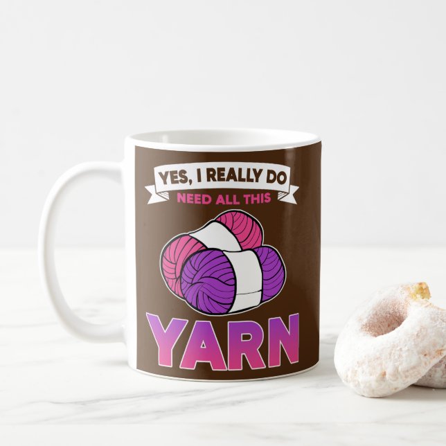 Mug Oui J'Ai Vraiment Besoin De Tout Ce Crochet De Fil (Avec donut)