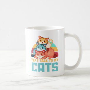 Mug Oui, je parle à My Cats-Adorable Trio Cat Design 2