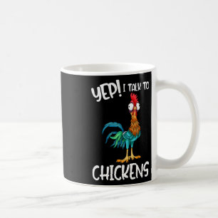 Mug Oui je parle aux chemises de poulets T-shirts drôl