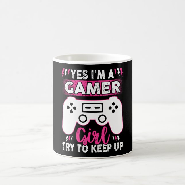Mug Oui, je suis une gamer, essaie de rester debout |  (Centre)