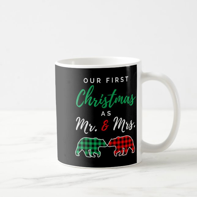 Mug Our First Christmas As Mr. And Mrs. Buffalo Plaid  (Droite)