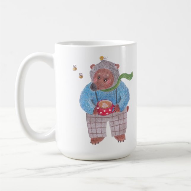 Mug Ours, abeilles et cappuccino (Gauche)