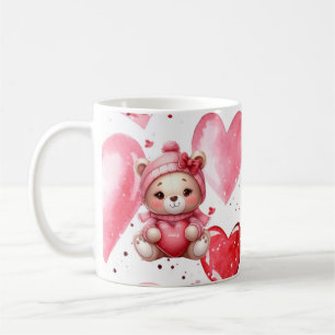 Mug Ours adorable tenant des coeurs Saint-Valentin 