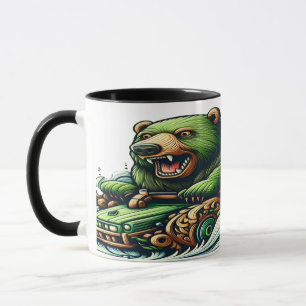 Mug Ours Animés à bord d'une voiture verte