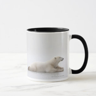 Mug Ours blanc s'étendant sur un lac de glace