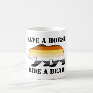 MUG OURS BRUN SAUVEZ UN CHEVAL MONTEZ UN OURS