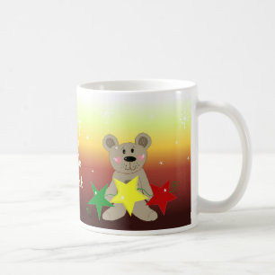 Mug Ours de Noël au coucher du soleil avec étoiles