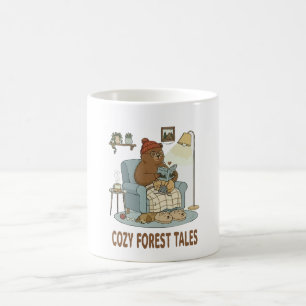 Mug Ours douillet lisant 'Contes de la forêt' avec un