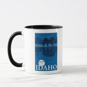 Mug Ours en clair de luneIdahoAffiche de voyage Vintag