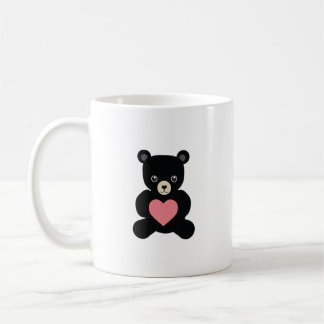 Mug Ours en peluche noir avec cœur
