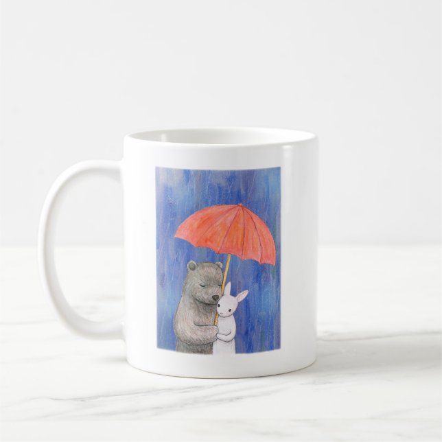 Mug Ours et lapin sous parapluie Ours mignons et lapin (Gauche)
