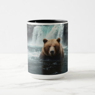 Mug Ours grizzli et chute d'eau Faune