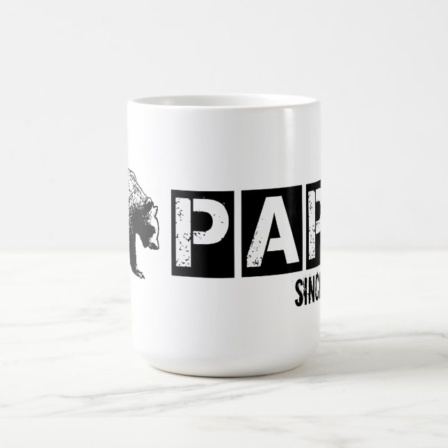 Mug Ours grunge de papa depuis 2014, noir (Centre)