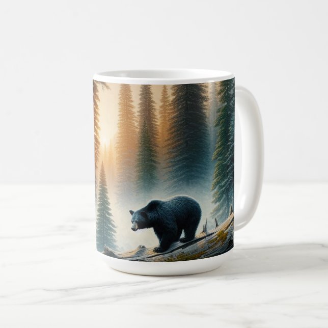 Mug Ours noir en forêt (Devant droit)