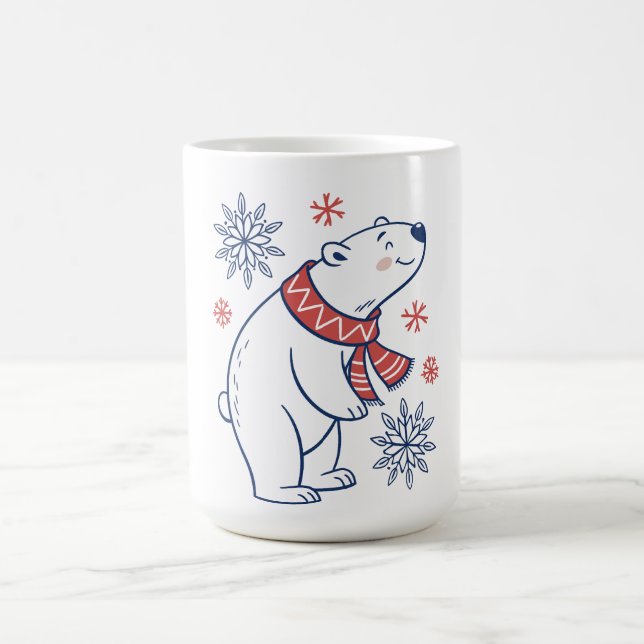 Mug Ours polaire joyeux Design de vacances d'hiver (Centre)