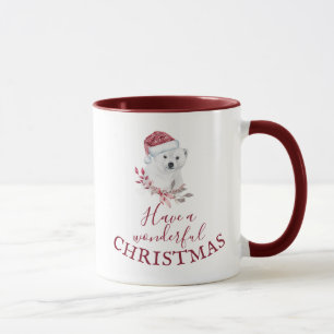 Mug Ours polaire Santa hat joyeux Noël mignon
