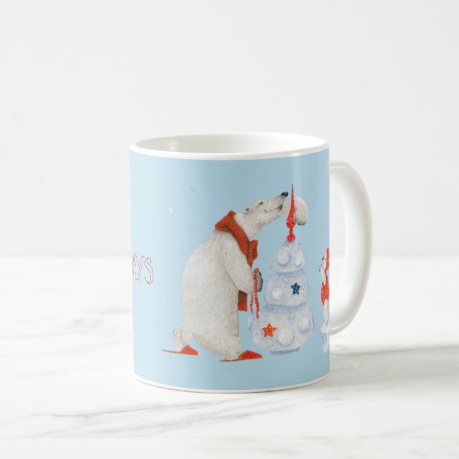 Mug Ours polaires décorant arbre (Devant droit)