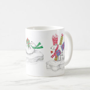 Mug Ours polaires en caricature mignonne avec cadeaux 