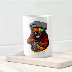 Mug Ours Rétro Avec Chapeau Râpe à Fromage et Lunettes