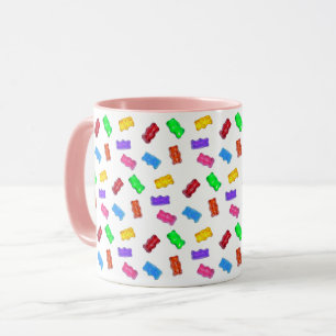 Mug Ours sucrés multicolores sur fond blanc