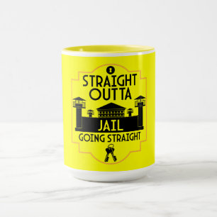 Mug Out Of Jail Prison Release Gift Two-Tone Coffee Mu