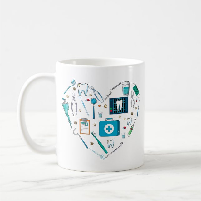Mug Outil dentaire amusant Coeur (Gauche)