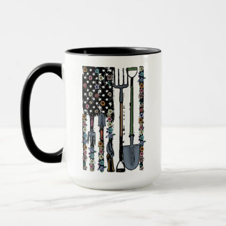 Mug Outils de jardinage du drapeau américain Shovel Ra