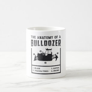 Mug Ouvrier De Construction L'Anatomie D'Un Bulldozer