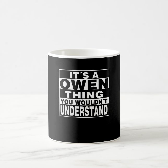 Mug OWEN Nom de famille Cadeau personnalisé (Centre)