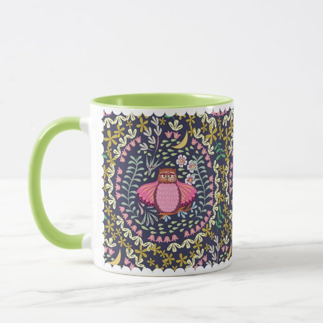 Mug Owl Folk Navy (Gauche)
